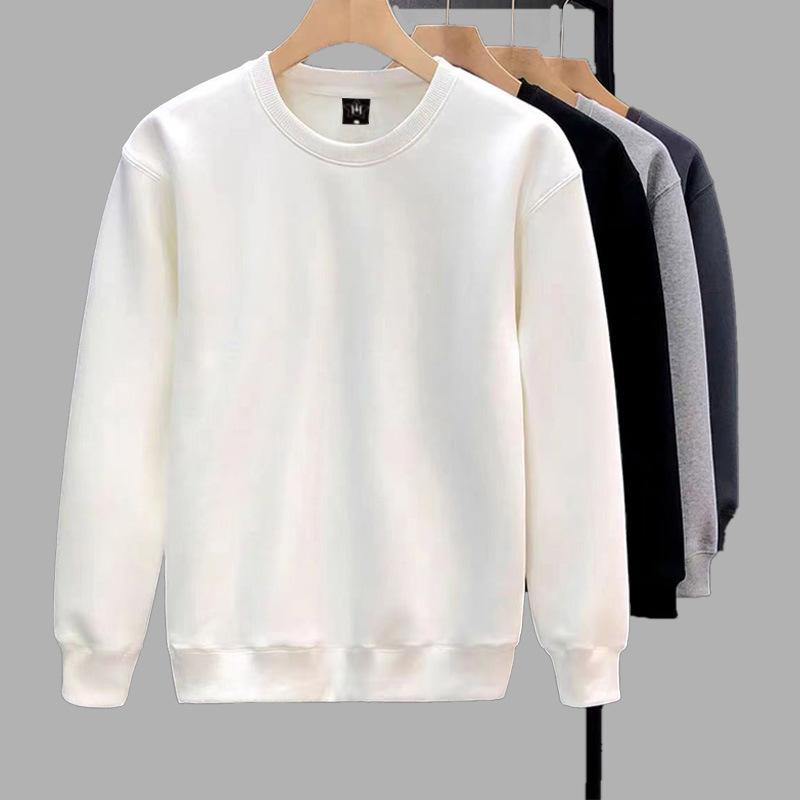 Unisex Casual Crew Neck Long Sleeve Sweatshirt - Basic Loose Fit Pullover for Daily Wear and Street Style