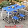 Portable Aluminum Folding Table for Outdoor Dining and Market Stalls - Adjustable and Compact