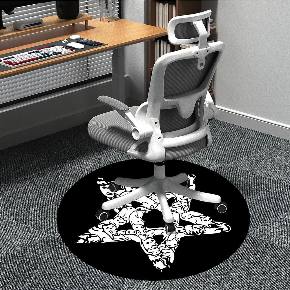 1pc Monster Pattern Office Round Area Rug,  Mat Suitable For Office, Under Office Chairs Bedroom Living Room Home Decor, Room Deco