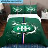 3PCS Green Saint-Etienne Football  Bedding Set,Including 1pc Duvet Cover And 2pcs Pillowcases Perfect for Bedroom, Dormitory, Fan Christmas Gift