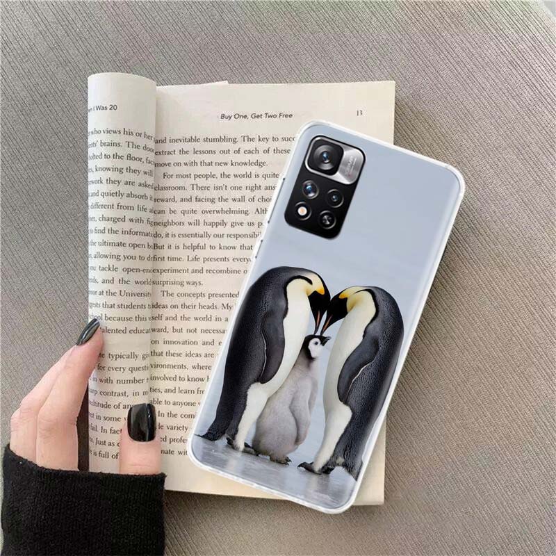 Penguins Love at the North Pole Phone Case For Redmi Note 13 12 Pro Plus 14 15 Pro 5G 11 11T 11E 11S 10 Pro 10S 9 9S Cover Cell