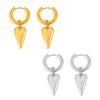 Heart Buckle Earrings: Retro 18k Gold-Plated Titanium Steel Design for Women