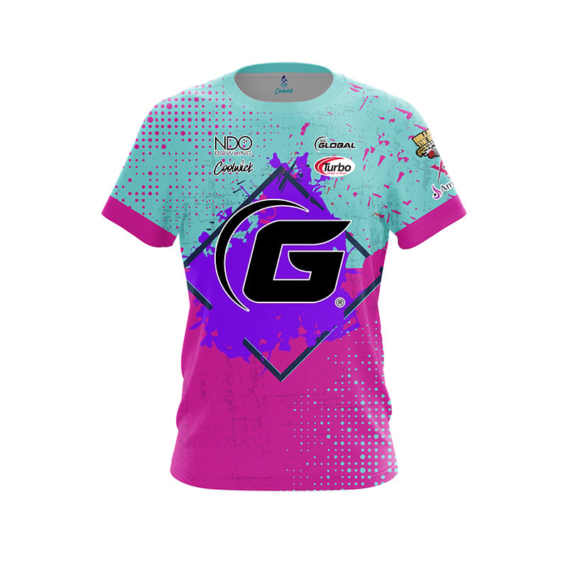 Nuova maglia da bowling Global G con pallino verde e sfumature, manica corta