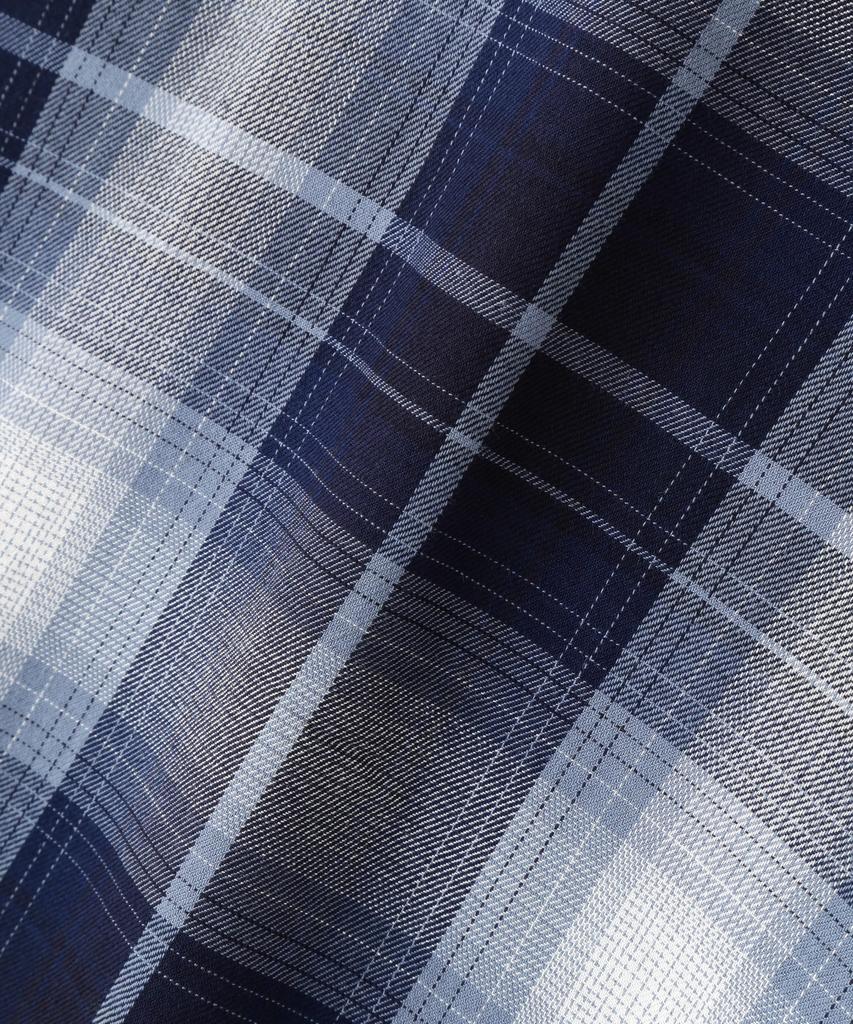 Avirex One Point Ombre Check Short Sleeve Ombre Check Size XL Shirt, Men's Shirt, (110), Blue, 783-5123010