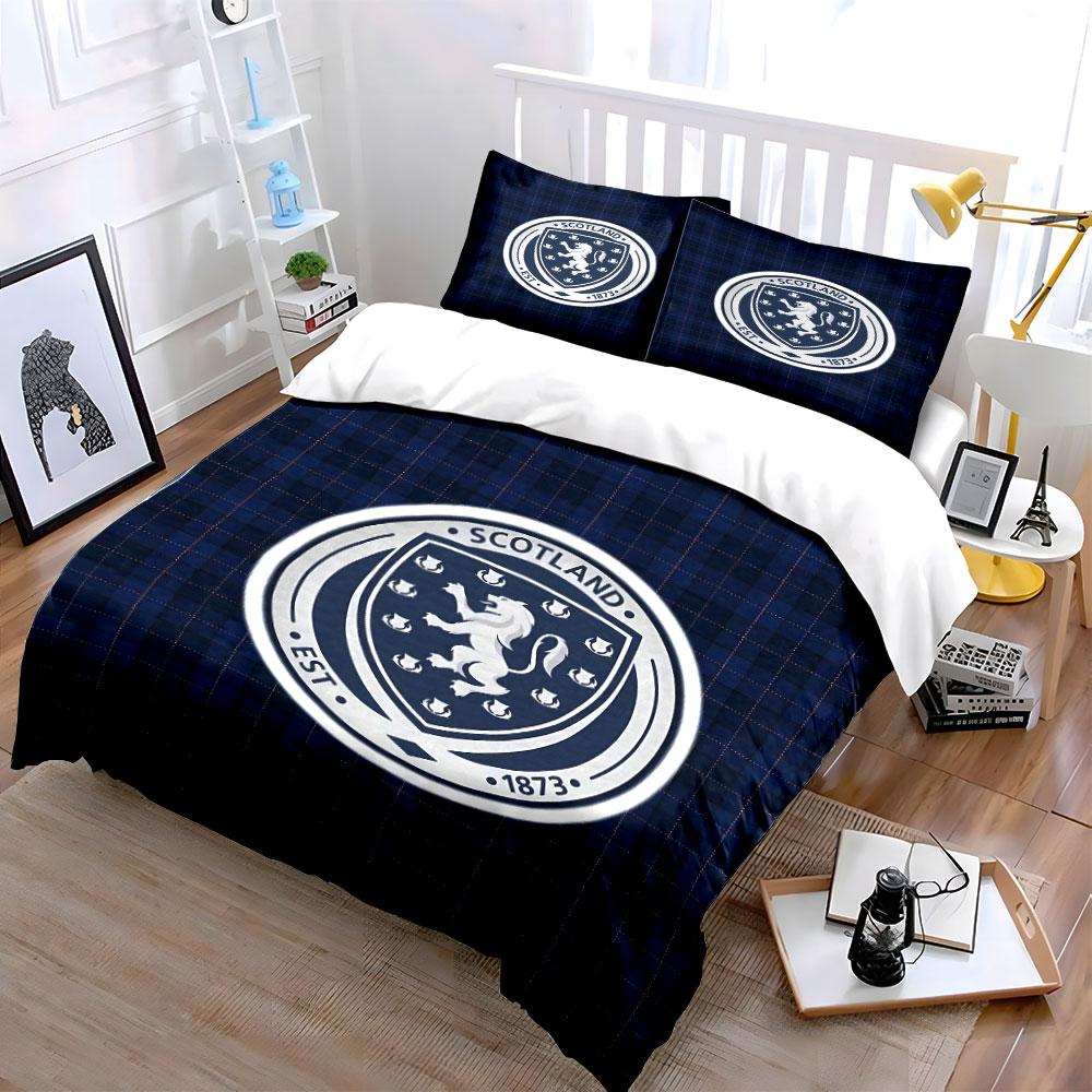 Set Biancheria da Letto Leone Cresta Scozia Set Copripiumino Copripiumino Federe (1 * Copripiumino 2 * Federe, senza piumino)