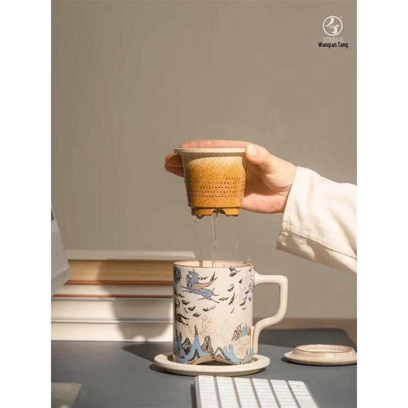 

Edenus Dunhuang Ceramic Tea Infuser Office Mug