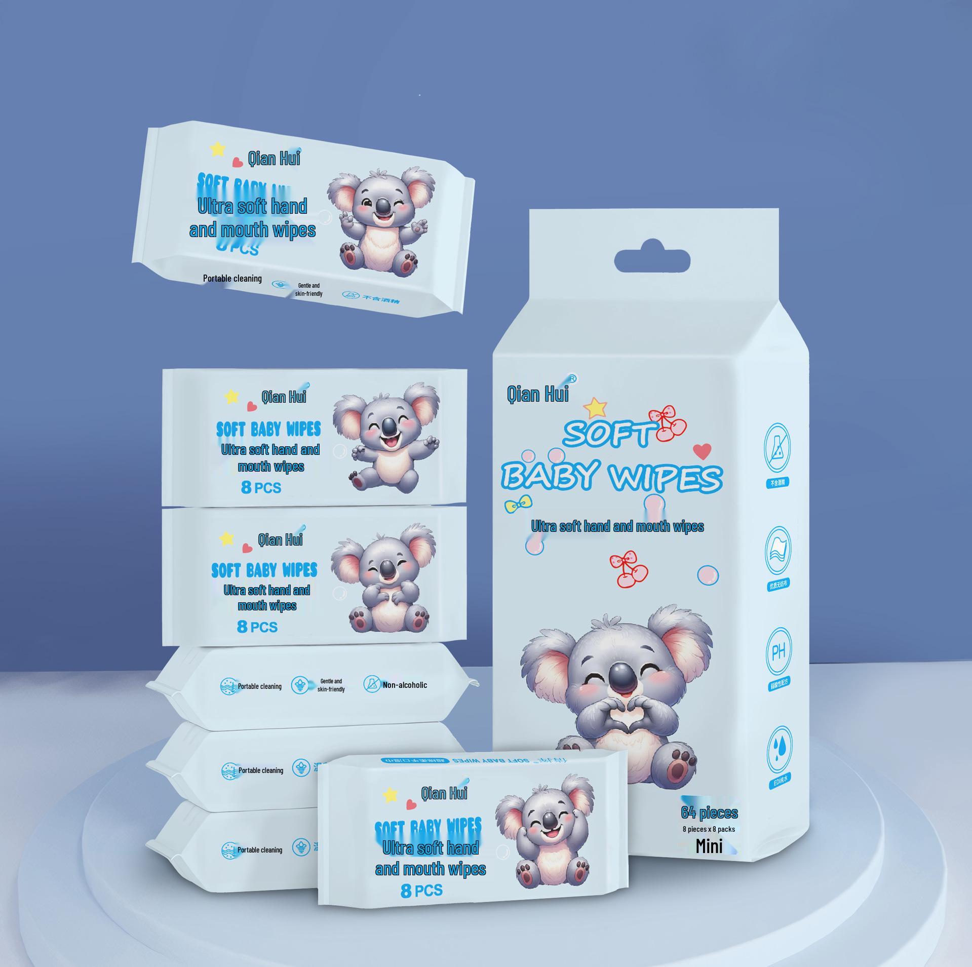 

Портативные мини влажные салфетки для рук и рта младенцев и детей