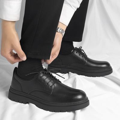 New British Style Brogue Shoes for Men Business Casual Fashion Commute Thick Sole Leather Shoe Male Platform Wedding Dress Shoes