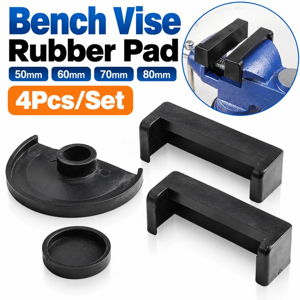 4Pcs/Set Rubber Bench Vise Rubber Pad 50mm 60mm 70mm 80mm Anti-Slip Bench Clamp Anti-Slip Mat Non-Slip Rubber Black