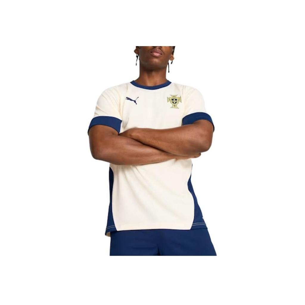 Puma Logo Color Block Round Neck Short Sleeve T-Shirt Men Tops Sugar-Almond 779512-12