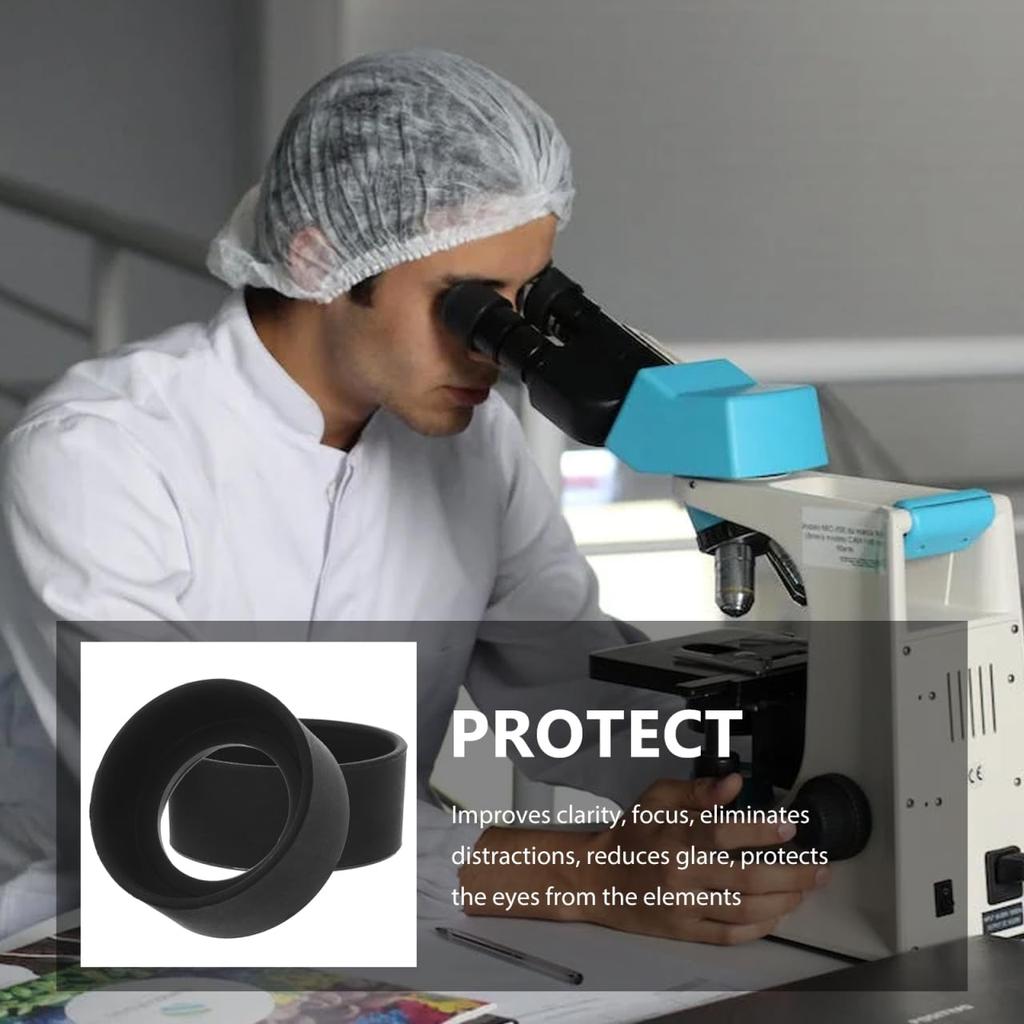 NUOLUX Microscope Eyepiece Rubber Eye for Rubber Eye Eye Slide Vibration Silicone Lens Eye Shield Eye Lightweight Cover, Shield, 34-37mm Compatible,
