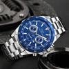 Fashion Business Men's Watch Stainless Steel Watch Men's Quartz Watch Luxury  Casual Watch Calendar Watch