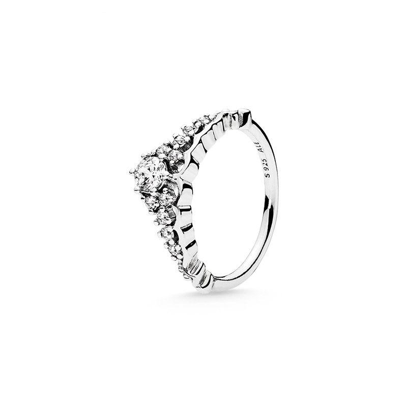 Pandora Fairy Tale Crown 925 Silver Cubic Zirconia Ring Women ring 196226CZNEW 54