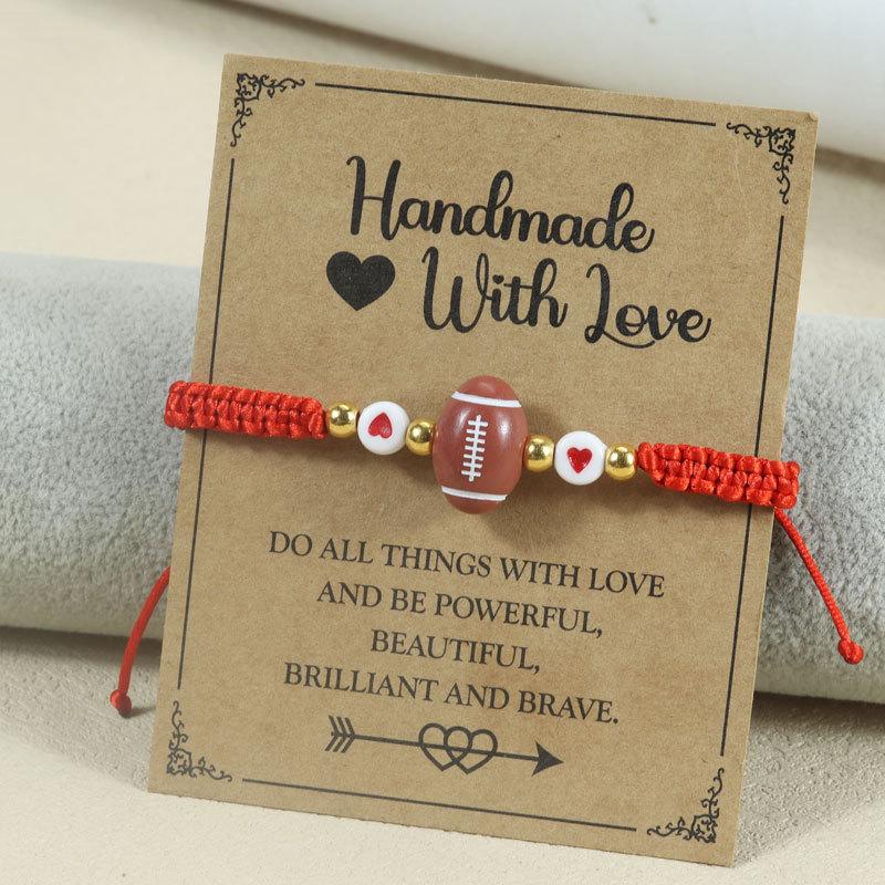 Adjustable Handmade Sports Friendship Bracelet: Baseball, Volleyball, Tennis Versatile Style