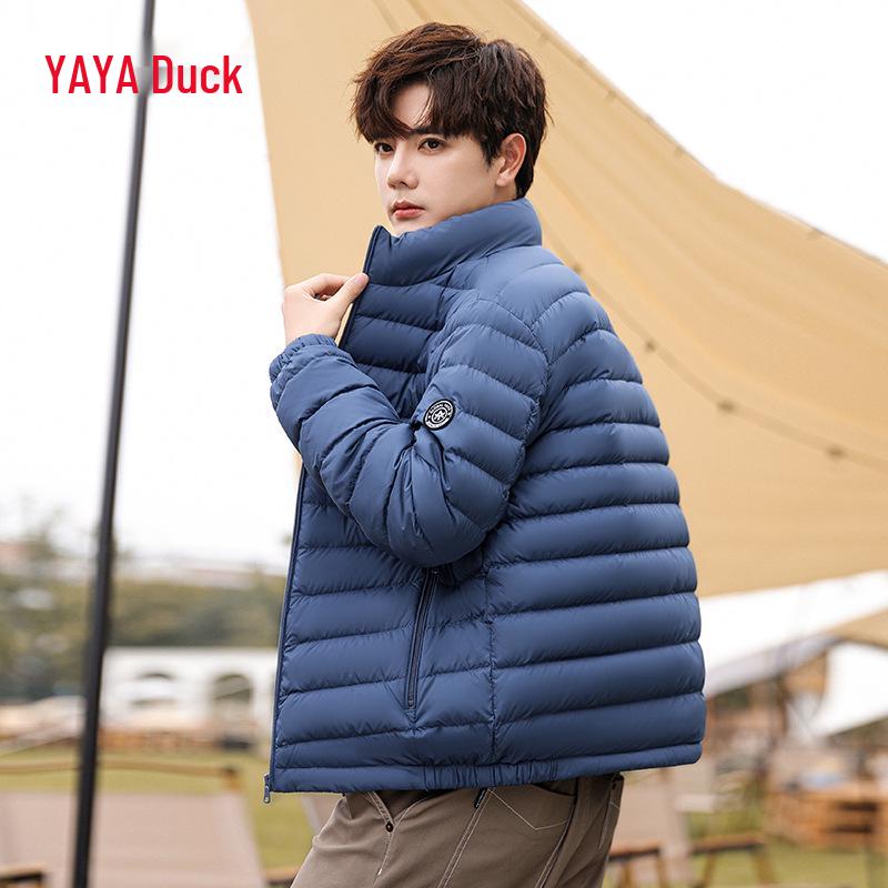 Men's YaYa Stand Collar Down Jacket 2024: Winter Slim Fit, Short, Simple, Warm, All-Match