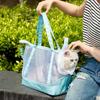 Breathable Mesh Cat Carrier Bag Foldable Nylon Pet Travel Tote Bag Zipper Anti-scratch Single Shoulder Bag For Small Dogs Cats O