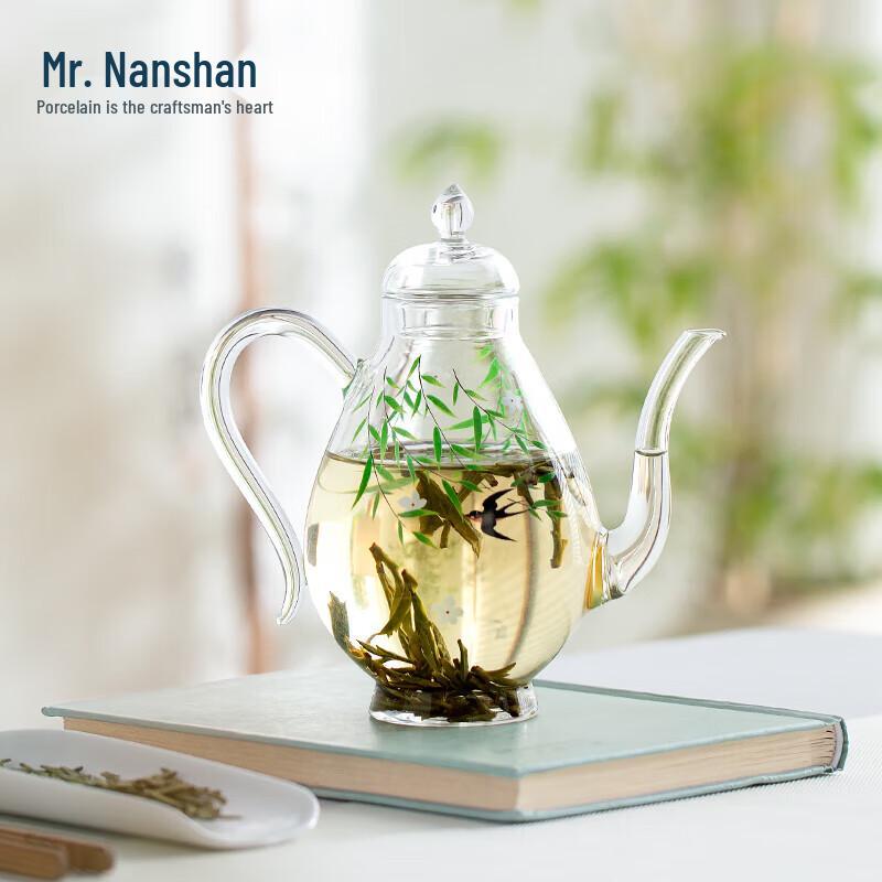 Nanshan Mr. Chinese Style Decal Glass Teapot