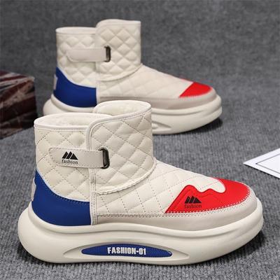 Mode Neue Herren Schneestiefel Herren Trendige Allround Baumwollschuhe Winterschuhe für Herren Warme Stiefeletten Rutschfeste Schuhe Dicke Plüschstiefel