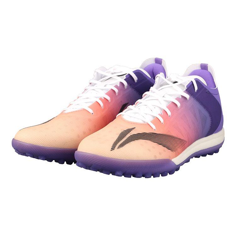Li Ning Spiked Football Training Shoes Kids Footwear Orange Red Purple ASTR020-3