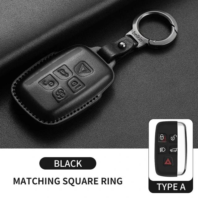 Auto Key Shell Fob Keychain Leather Car Remote Key Case For Land Rover Range Rover Sport Evoque Freelander Velar Discovery 4 For Land Rover