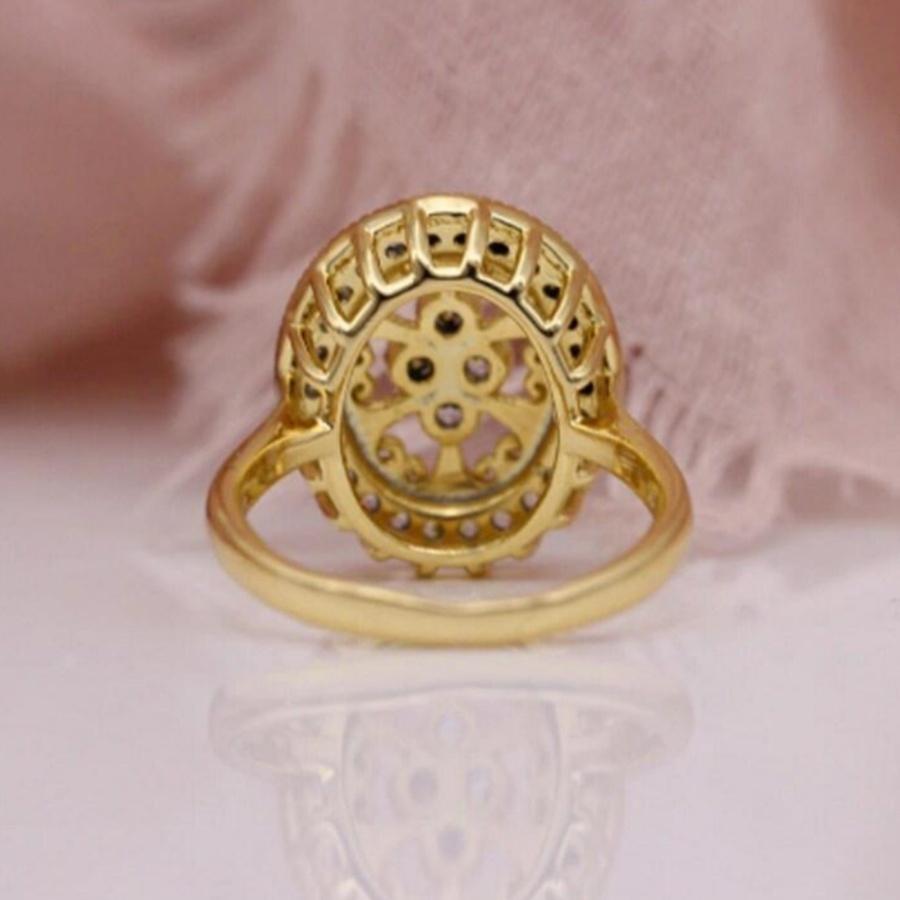 Vintage Hollow Flower Ring Elegant Women's Engagement Party Gift Wedding Jewelry Valentine's Day Gift