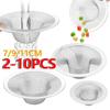 2-10pcs Stainless Steel Bathroom Drain Filter Net 7/9/11CM Screening Sink Drain Strainer Hair Catchers Stoppers Kitchen Tool