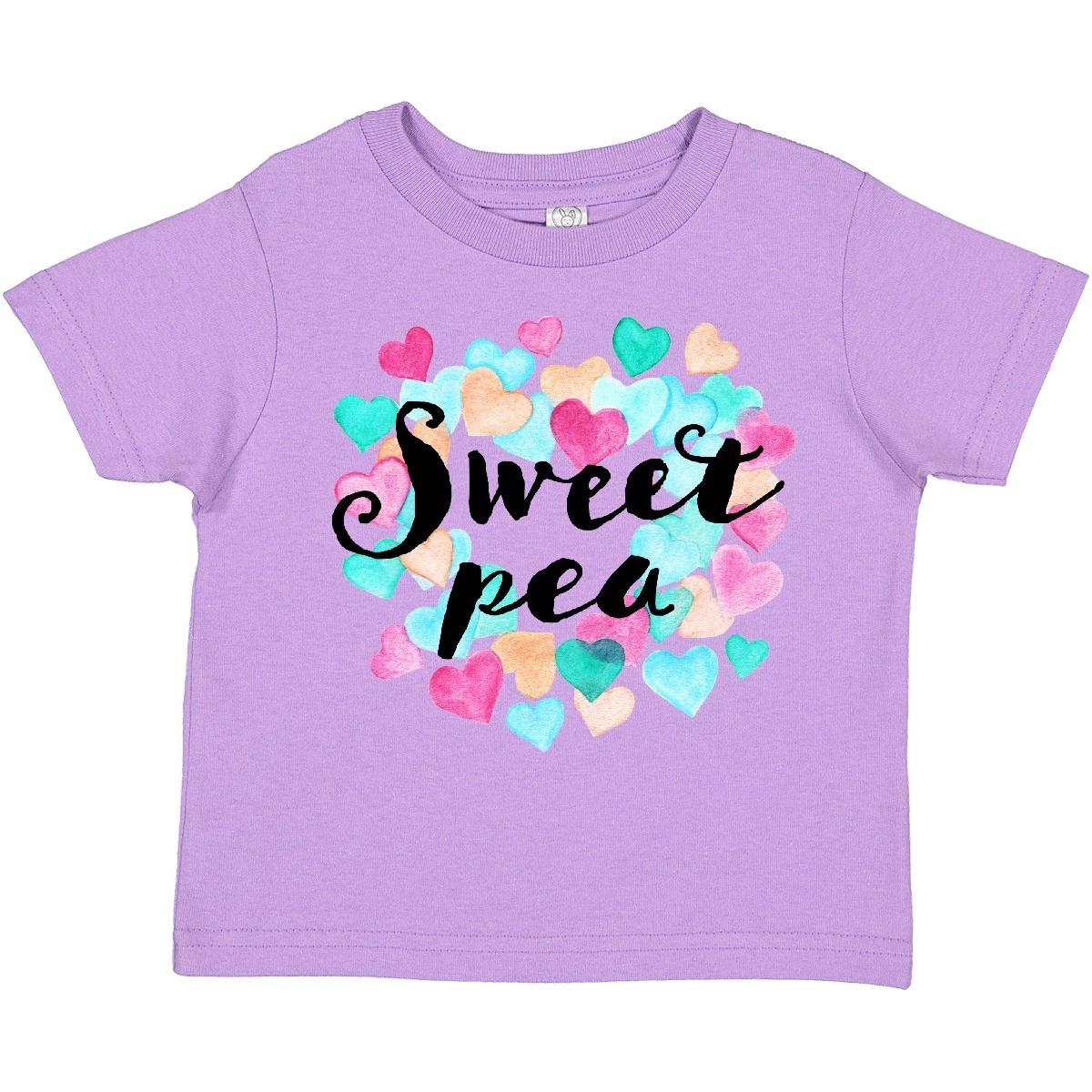 Inktastic Sweet Pea Hearts Toddler T-Shirt Sweetpea Heart Valentine Circle New 120