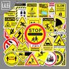 50 Waterproof Cartoon Warning Stickers for Scooters, Laptops, Cars & Motorcycles.