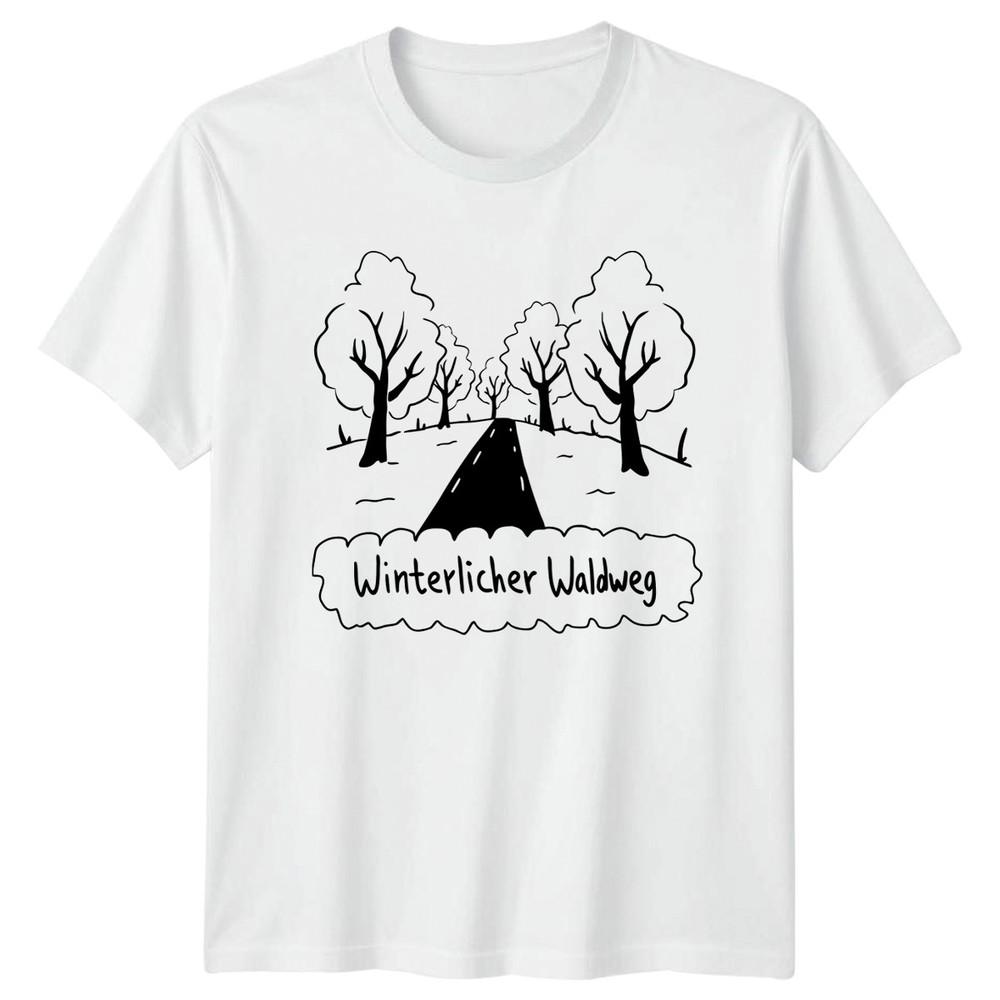 Winterlicher Waldweg TShirt Forest Landscape Nature Christmas Gift For Him S