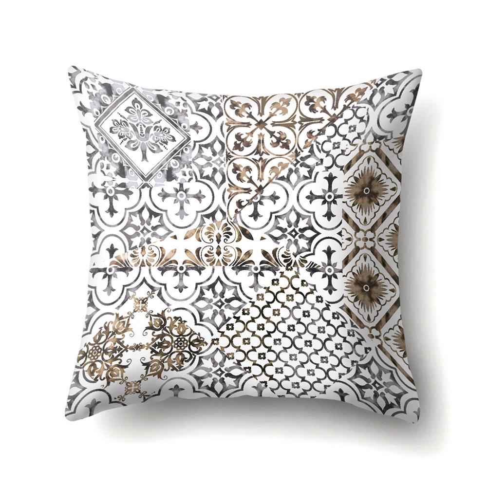 

Короткий плюшевый наволочка для диванной подушки, золотой лист, супермягкая наволочка, гостиная, геометрический чехол для подушки Double-sided without pillow core