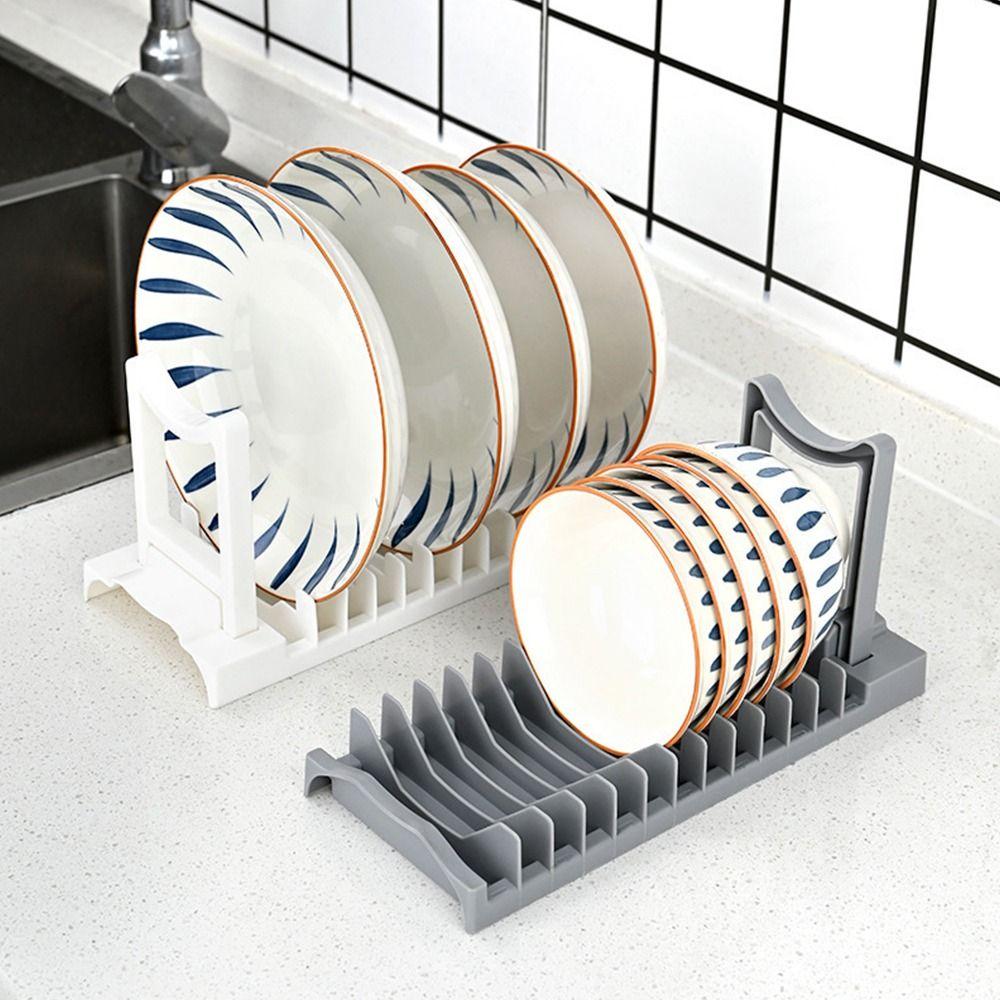 Plastic Drain Bowl Rack Folding Tableware Storage Rack Creative Dish Drying Rack  Kitchen Supplies