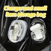 Portable Mini Clear Zipper Storage Bag - Space-Saving Organizer for Earphones & Chargers, Versatile with Handy Keychain Loop