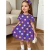 Cute Polka Dot Bow Dress for Girls Casual Short Sleeve Dress Comfortable Girls Clothes Summer Tops Children's Clothing