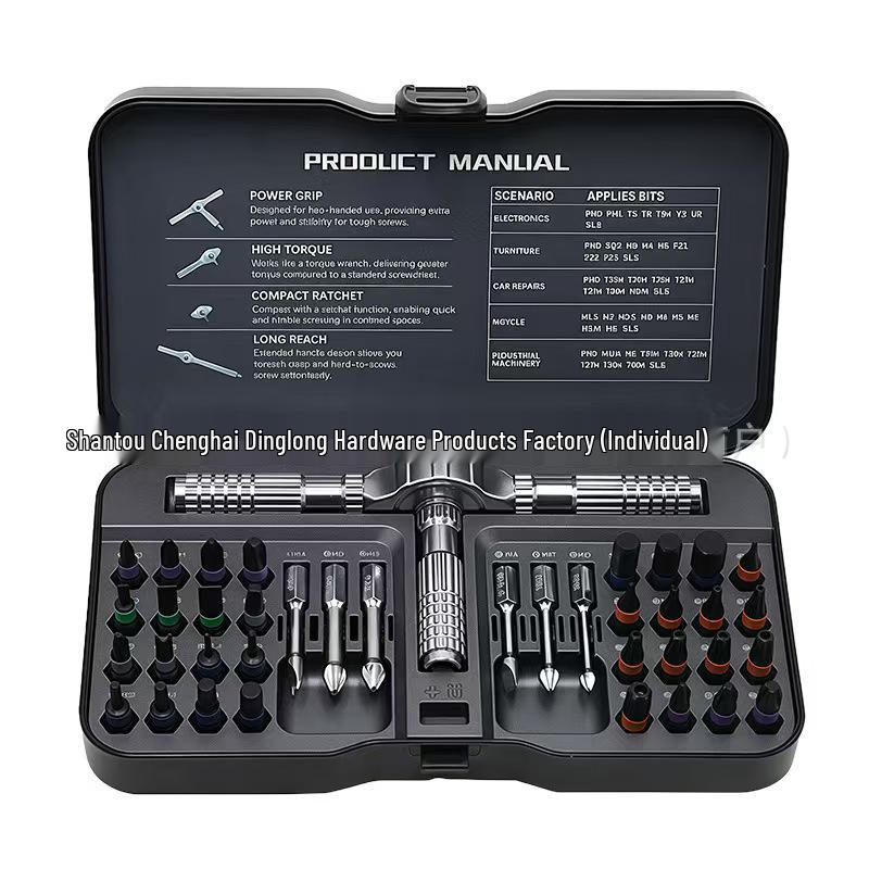 40-in-1 Multifunctional Ratchet Wrench & Magnetic Screwdriver Set for Household Repairs