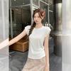 White simple casual round neck short-sleeved T-shirt women's summer new super good-looking, unique and beautiful top