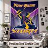 Wall Hanging Tapestry With Custom Name & Text, Melbourne Storm Decorative Tapestry For Bedroom