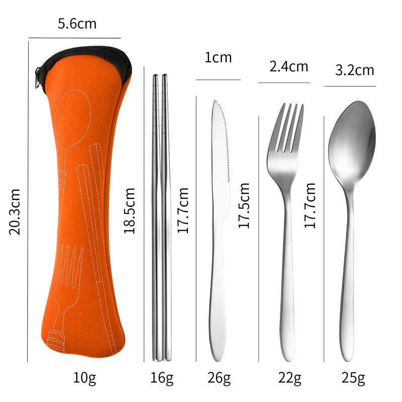abay 5-Piece Stainless Steel Portable Cutlery Set