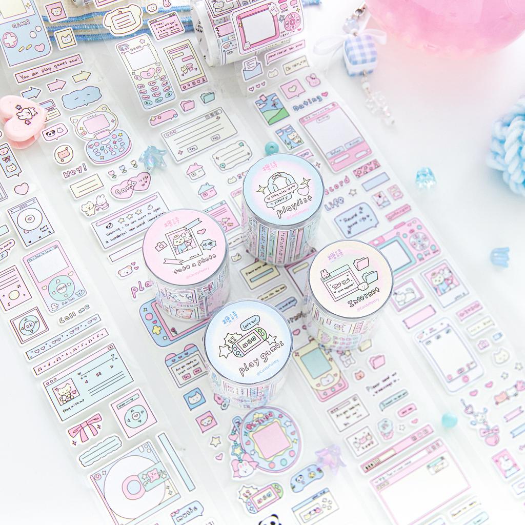 1 Roll Cute Cartoon Die-cut Tape Toploader Deco Stickers DIY Scrapbooking Journaling Decorative Collage Stickers Tape