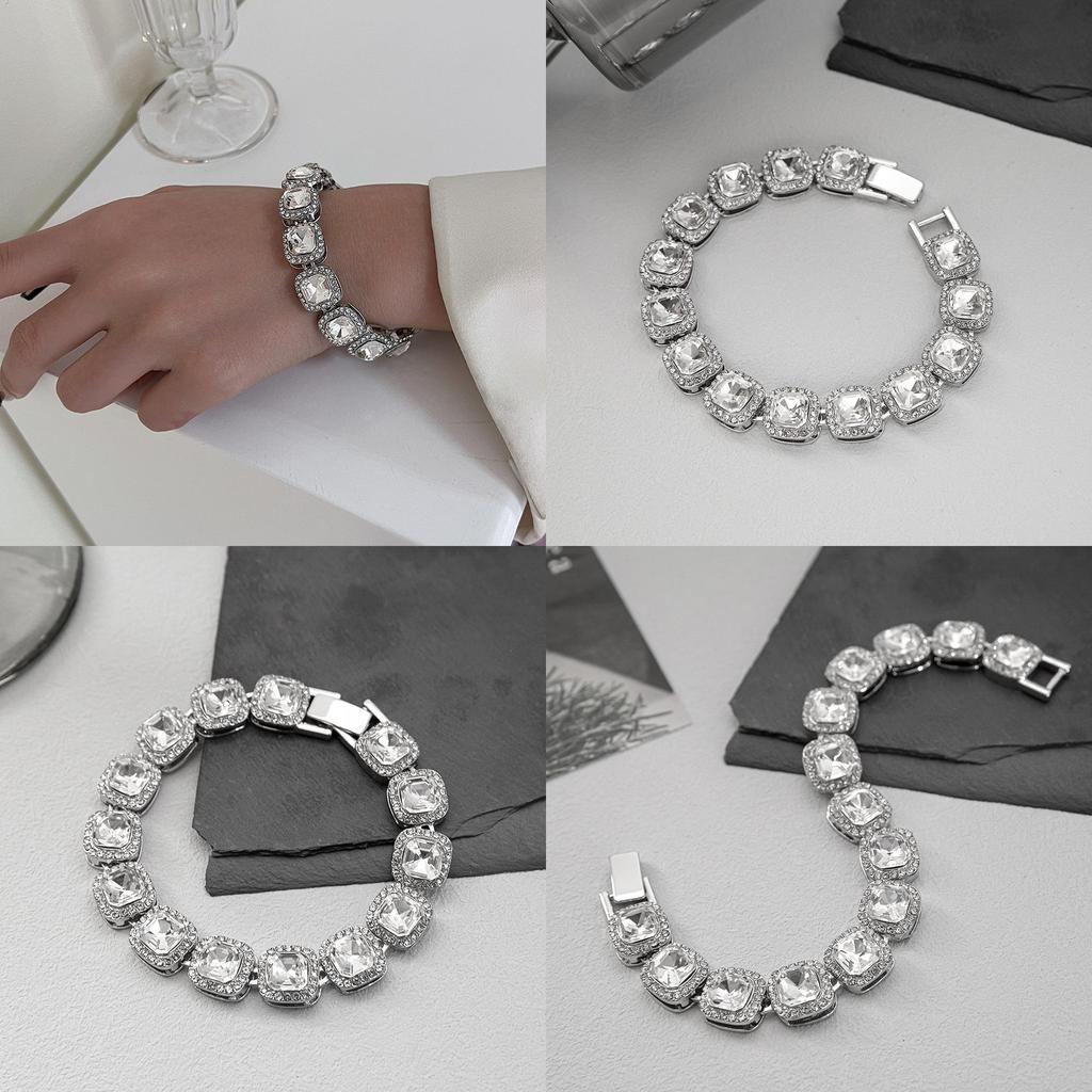 Minimalist Steel Titanium Hand Jewelry Cubic Zirconia Geometric Everyday Shape