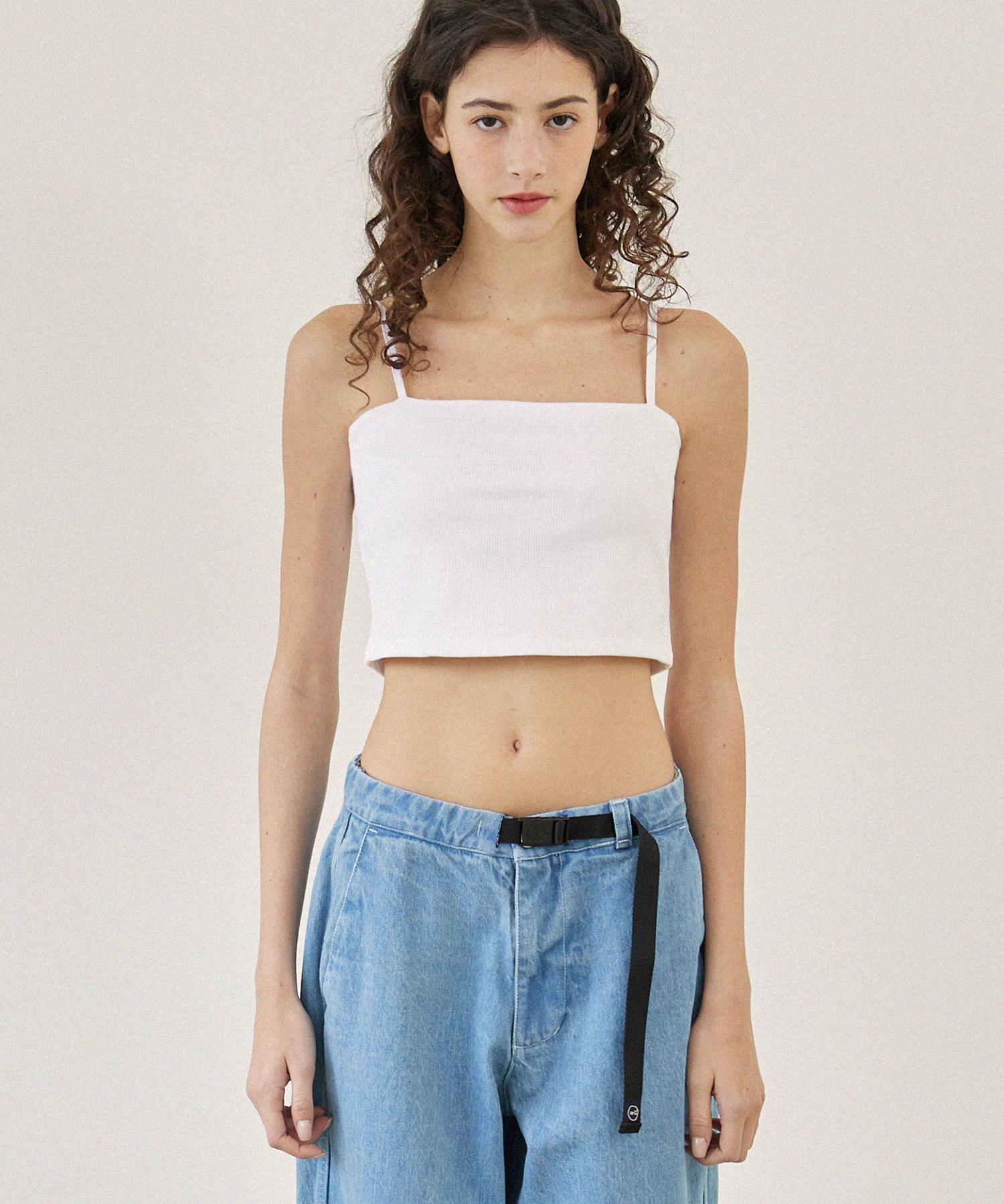 Midnight 12 Am Crop Sleeveless White 0(Free)
