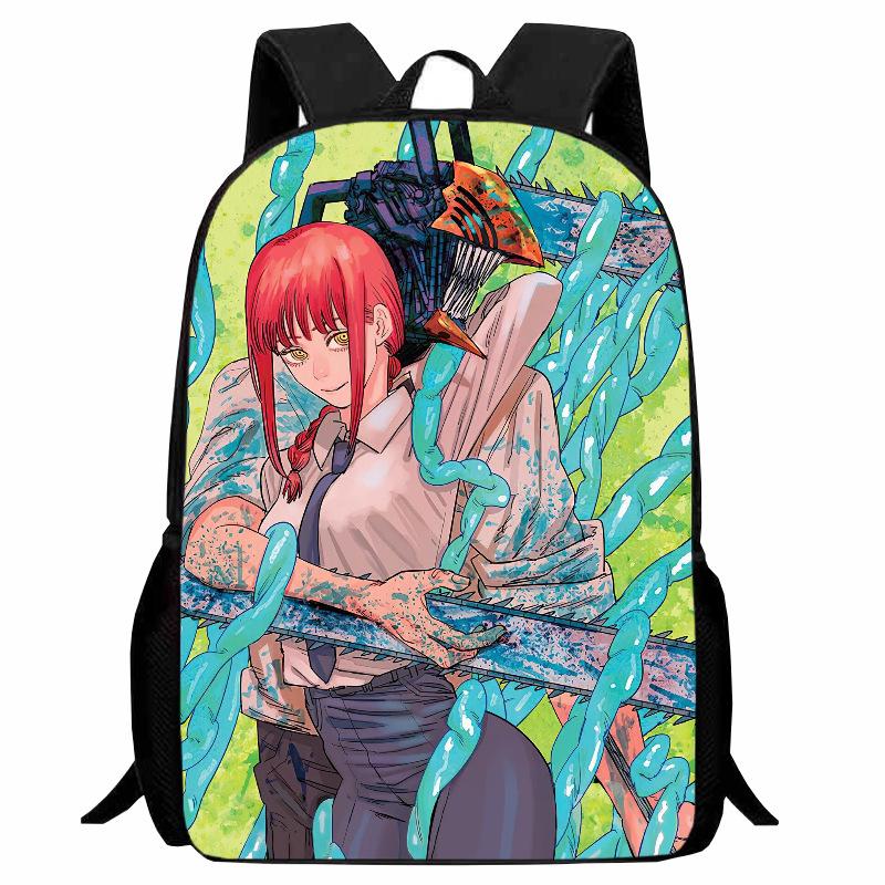 Printed Two-Dimensional Chainsaw Man Schoolbag, Primary School Student Cartoon Chaaw Man Backpack