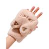 Women's Plush Cartoon Flip-Top Fingerless Gloves - Warm, Fleece-Lined, Perfect for Writing and Cycling.