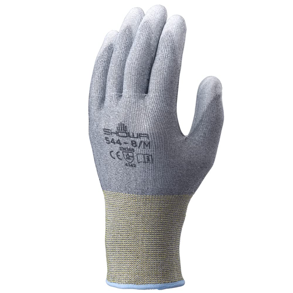 Showaglove Chemistar Palm FS 544 Work 1 Pair of 22cm Cut-Resistant, Low-Dust No. Gloves, Gray, Medium, (Set 2) - Medium,