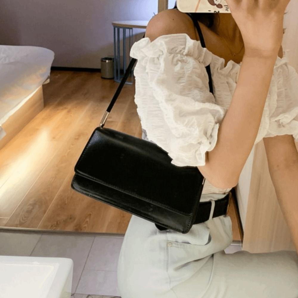 Handbag PU Leather Crossbody Bag Candy Color Small Square Bag Girls Simple Shoulder Bag  Party