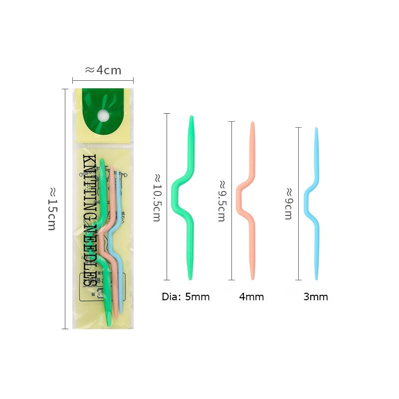 U Cable Stitch Holders, U Shape Mixed Color Plastic Cable Stitch Hand Knitting Needles Twist Curved Crochet Hook
