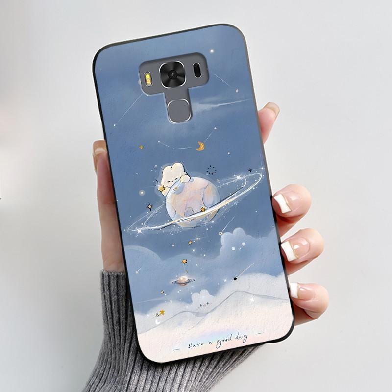 Case For Asus ZenFone 3 Max ZC553KL Capa Coque Cute Cartoon Printing Shell Protective Cover Soft Silicone Black Casing Funda