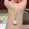 Baojia V Gold Electroplated Mother-of-Pearl Pendant Necklace