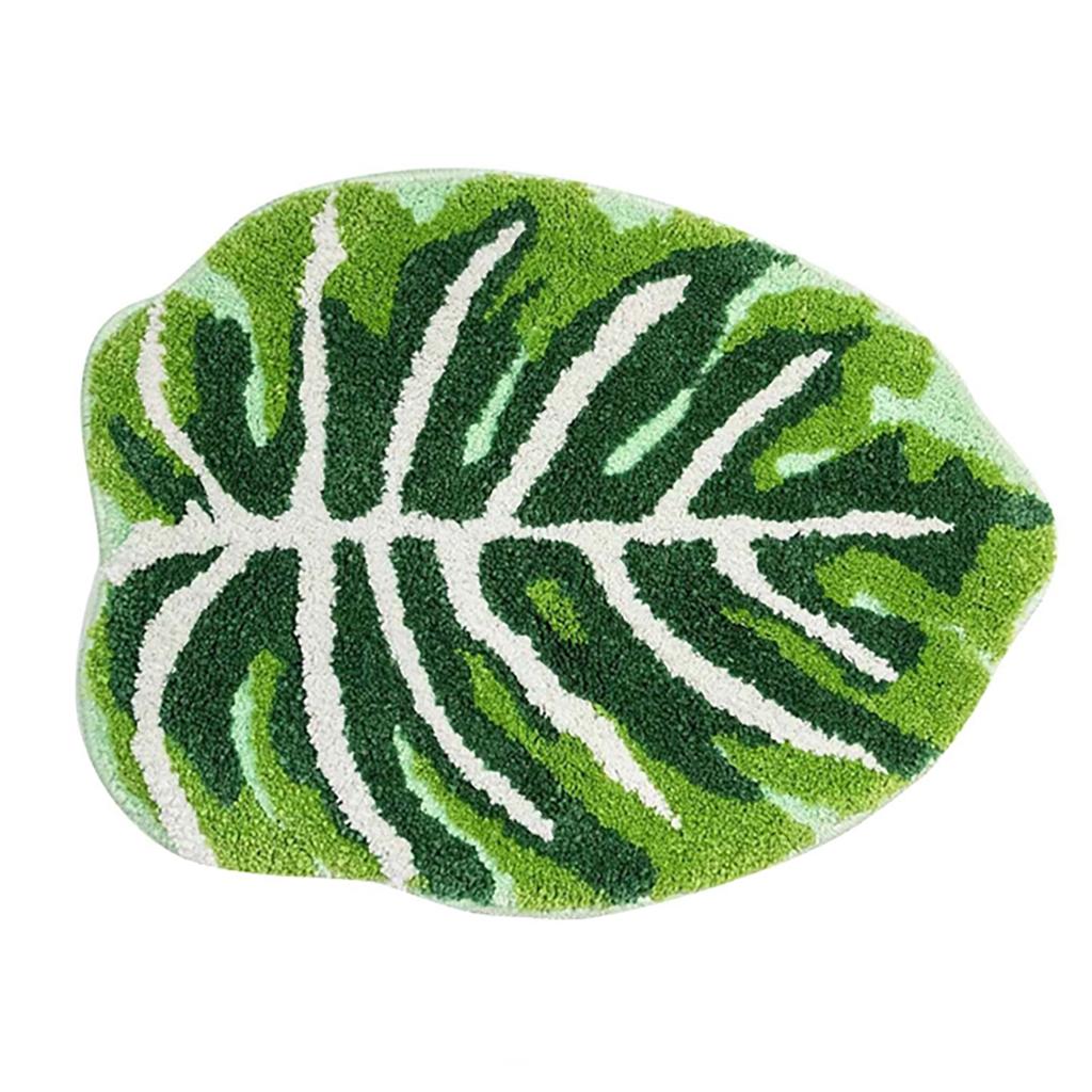 Floor Mat Bathmat Leaf Pattern New Year Christmas Rug for Living Room and Bedroom Polyester Fiber Carpet
