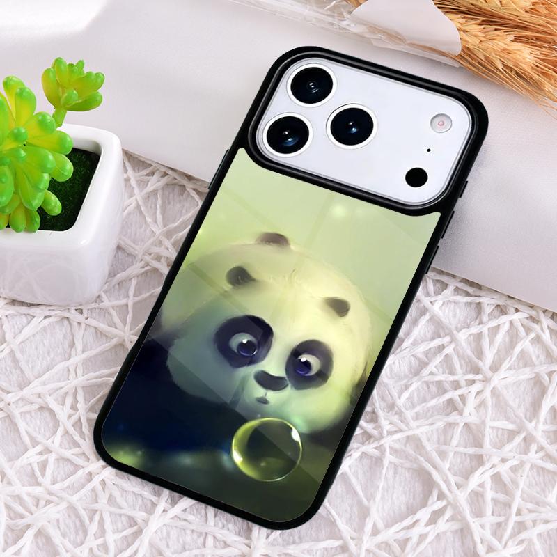 Cute Cartoon Panda Phone Case for iPhone 17 Air 16 15 11 12 14 13 Pro Max Shockproof Cover