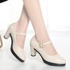 Cheongsam shoes catwalk shoes model mid-heel shoes women's waterproof platform thick-soled mid-heel thick heel, single shoes